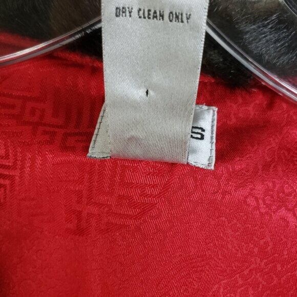 CHICO'S Vest Faux Fur Chinese Mandarin Style size XL Art-to-Wear Artsy Funky - Picture 9 of 11